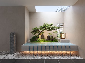 Modern Landscape Sketch Courtyard Landscape 3d model