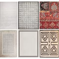 Decorative Rugs With Various Patterns Including Geometric Traditional And Modern Designs 3d model