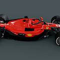 Red Ferrari Racing Car Aerodynamic Exterior Design With Black Accents And Wheels