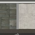 Modern Interior Background Wall With Dark Stone Panels And Light Textured Surface