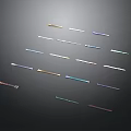 Various Colored Daggers As Weapons Arranged On Black Background In Formation