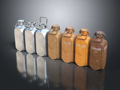 Row Of Timeless 1L Metal Daily Electrical Appliances In Various Colors 3d model