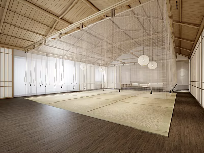 Modern Open Space Fitness Gym With Workout Equipment And Bright Lighting 3d model
