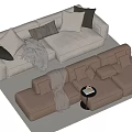 Double sofa Multi-person sofa Corner sofa 3d model