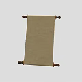 Antique Scroll with Wooden Handles and Cream Colored Parchment Paper