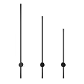 Three Black Wall Lamps With Slim Rods And Round Bases Modern Design