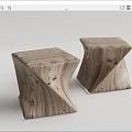 Modern Stool Log Ottoman 3d model