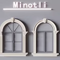 Minotli Arched Casement Windows With White Frames And Double Sash Design