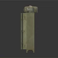 Green Metal Lockers With Multiple Doors Open Compartment And Items On Top