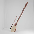 Handmade Traditional Chinese Pipa Musical Instrument With Wooden Bow And Carved Details