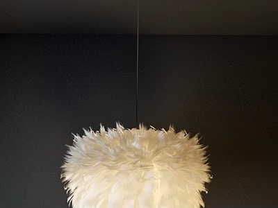 White Feather Unique Shaped Chandelier Hanging For Modern Interior Design 3d model