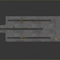 Industrial Building Structure With Green Conveyor Belts Concrete Platform And Small Control Tower