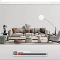 Modern sofa coffee table combination 3d model