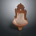 Vintage Carved Metal Basin For Washing Fresh Vegetables And Fruits