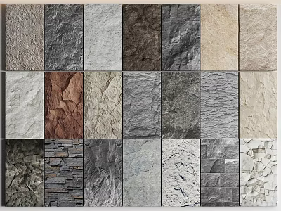 Background Wall with Diverse Textures and Materials for Interior Design Options 3d model