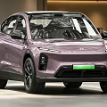 Purple Electric Car With Modern Sleek Exterior And Black Wheels Design