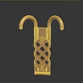 Stylish Gold Metal Hardware Tool Hook Featuring Intricate Woven Design for Home Decor