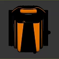 Black And Orange Ergonomic Gaming Chair With Adjustable Armrests And Wheels