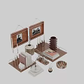 Stylish Home Decor Ornament Set With Framed Photos Candle Holders Books And Vase