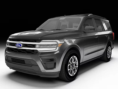Gray Ford SUV Modern Exterior Design With Stylish Wheels And Front Grille 3d model