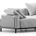 Casual Sofa Set With Modular Design Gray Fabric Plush Pillows And Wooden Legs