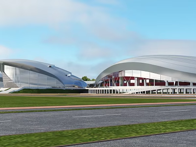 Modern Open Kitchen Interior With Spacious Layout Island Counter And Appliances 3d model