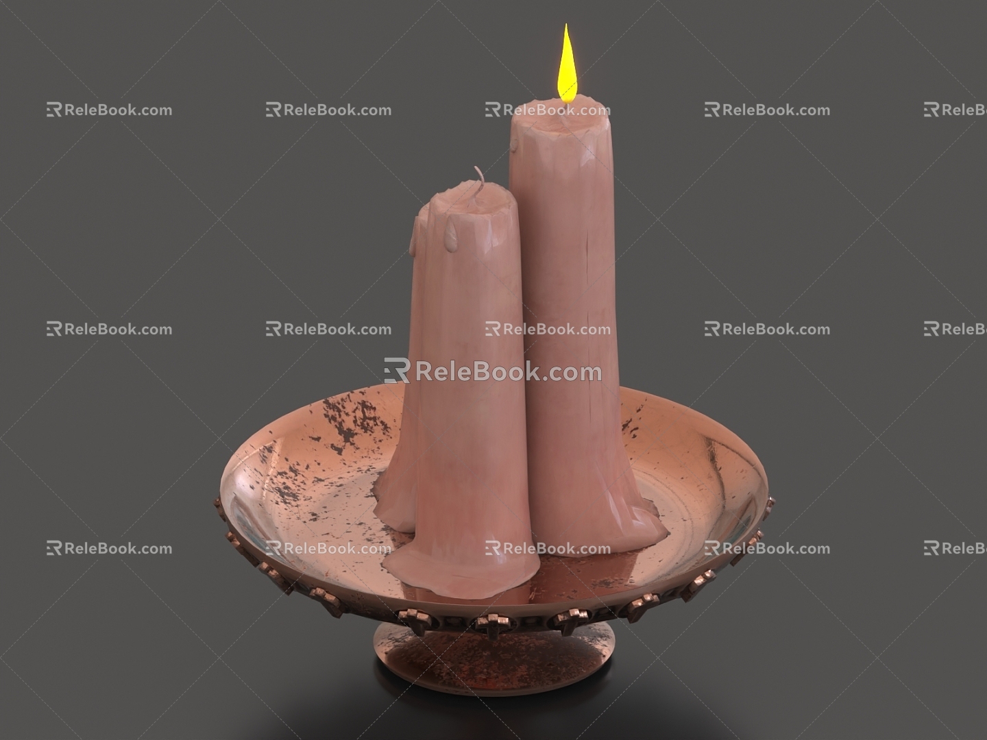 Candle candlestick 3d model