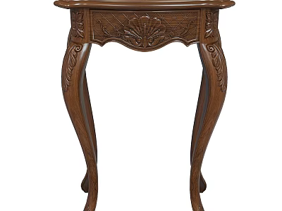 Classic Carved Wooden Accent Table With Ornate Leg Design And Intricate Details 3d model