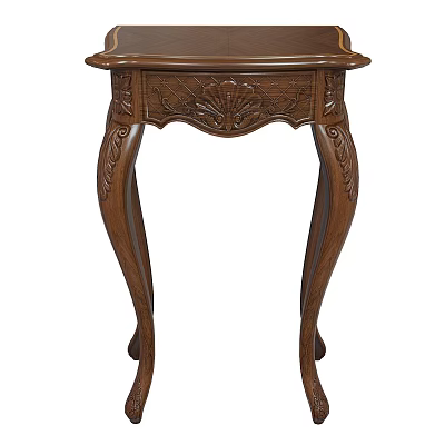 Classic Carved Wooden Accent Table With Ornate Leg Design And Intricate Details 3d model