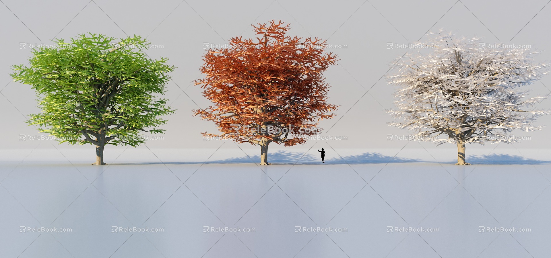 High Precision Four Seasons Plant Broadleaf Tree Snow Tree Autumn Tree Broadleaf Tree Maple 3d model