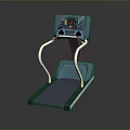 Blue Treadmill With Digital Display Control Panel Handrails And Running Belt 3d model