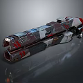 Futuristic Weapon With Metallic Red Silver Armor And Advanced Mechanical Structure