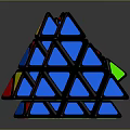 Decorative Ornament Set Geometric Pyramid With Blue Colorful Sections Shiny Reflective For Home