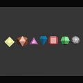 Colorful Gemstone Jewelry With Multicolored Geometric Shapes And Shiny Reflections