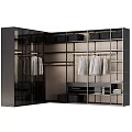 Modern Wardrobe Interior Design With Glass Doors Hanging Clothes Drawers And Shelves