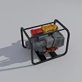 Industrial Equipment With Black Metal Frame Yellow Red Components And Gray Body
