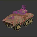 Six Wheeled Sand Colored Modern Tank Featuring Turret And Weapon System