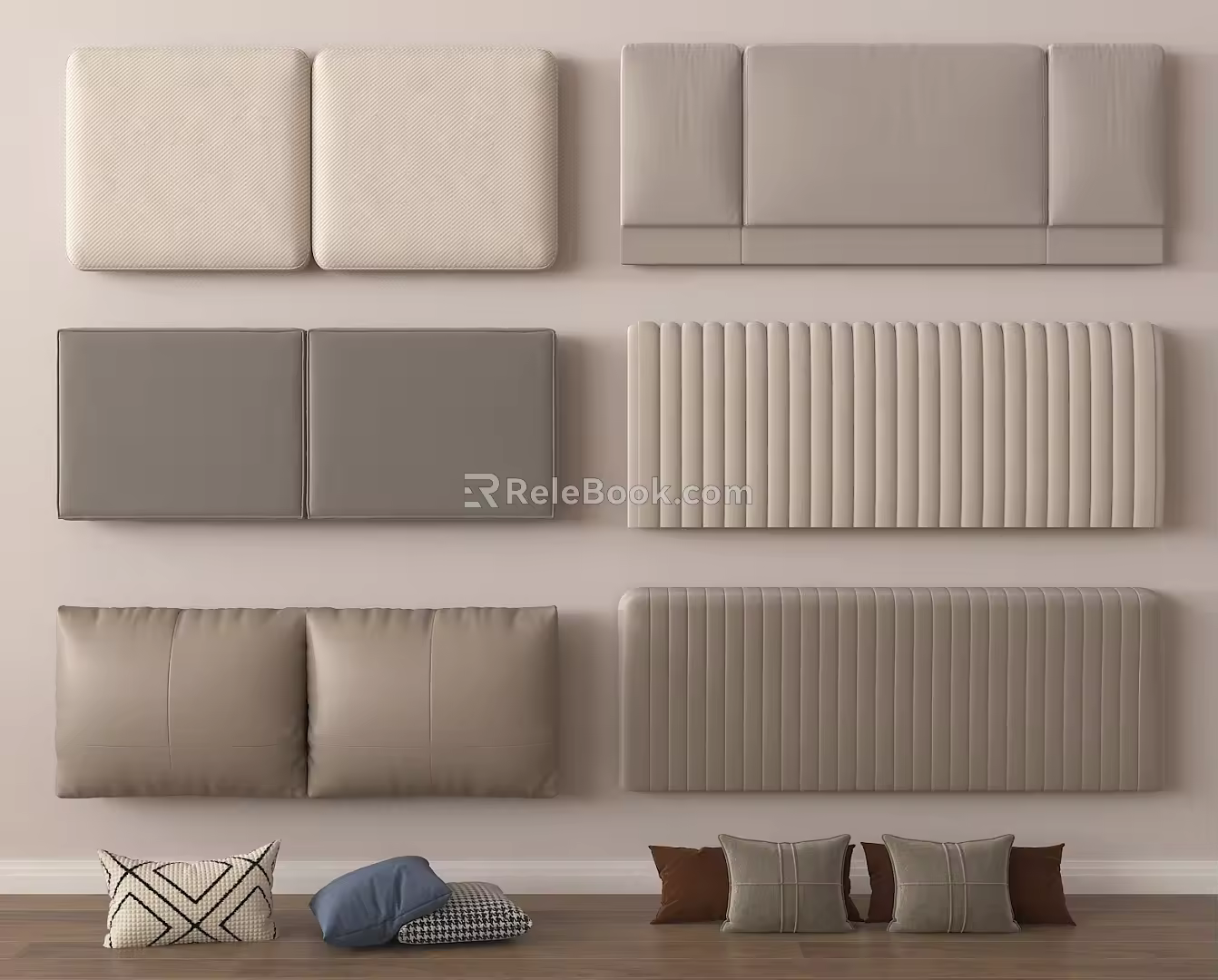 Modern Bedding Bedside Backrest Pillow Cushion 3d model