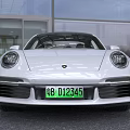 White Sports Car Exterior With Sleek Design And License Plate