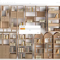 Modern Bookshelf Bookcase Storage Rack Decorative Rack Display Rack 3d model