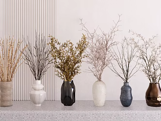 indoor vase decoration ornaments dead branches plant ornaments 3d model