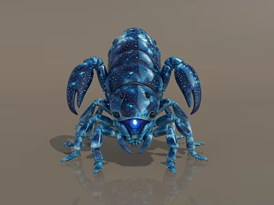 Starry Patterned Blue Reptile Scorpion With Glowing Eyes And Detailed Design 3d model