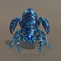 Starry Patterned Blue Reptile Scorpion With Glowing Eyes And Detailed Design