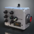 Industrial Control Device With Lock Operate Stop Labels And Metal Enclosure 3d model