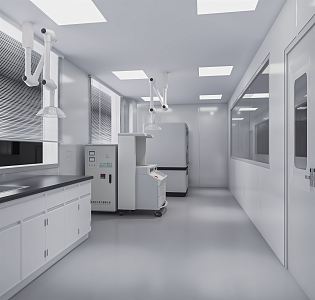 Modern Laboratory Clean Area Physics Laboratory Tables and Chairs Laboratory Equipment Laboratory Research Room 3d model