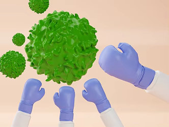 Modern virus creative cartoon anti-epidemic 3d model