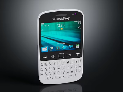 BlackBerry Mobile Phone With Physical Keyboard And App Icons On Screen 3d model