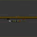 Yellow Long Range Military Missile With Aerodynamic Design And Red Components