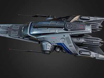 Futuristic Cosmic Spaceship Design With Advanced Engine Systems And Control Panels 3d model