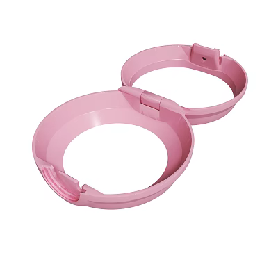Pink Plastic Double Ring Lids for Container Storage and Secure Closure 3d model